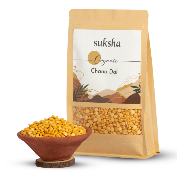 organics chana dal with bowl