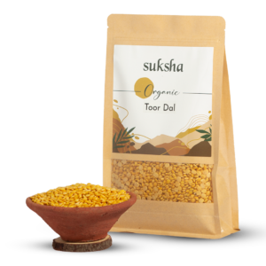 Organic Toor Dal pouch with bowl of toor dal